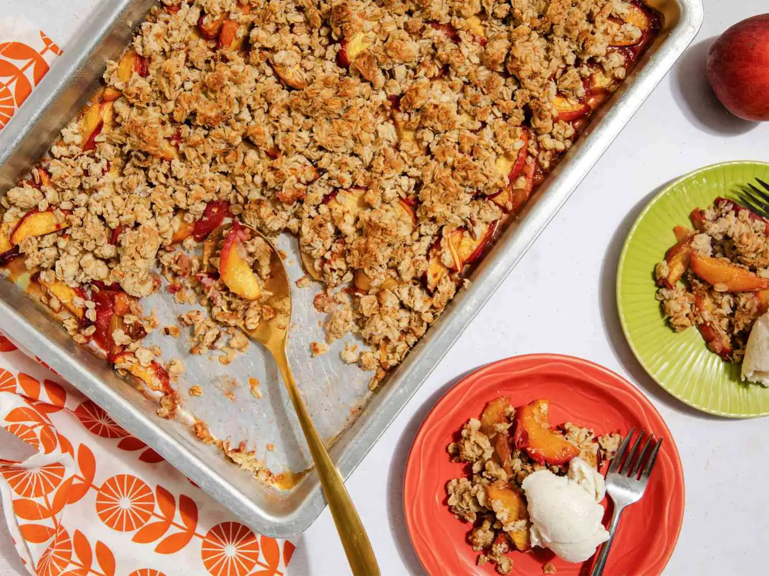 Grandma’s Sheet Pan Peach Crisp