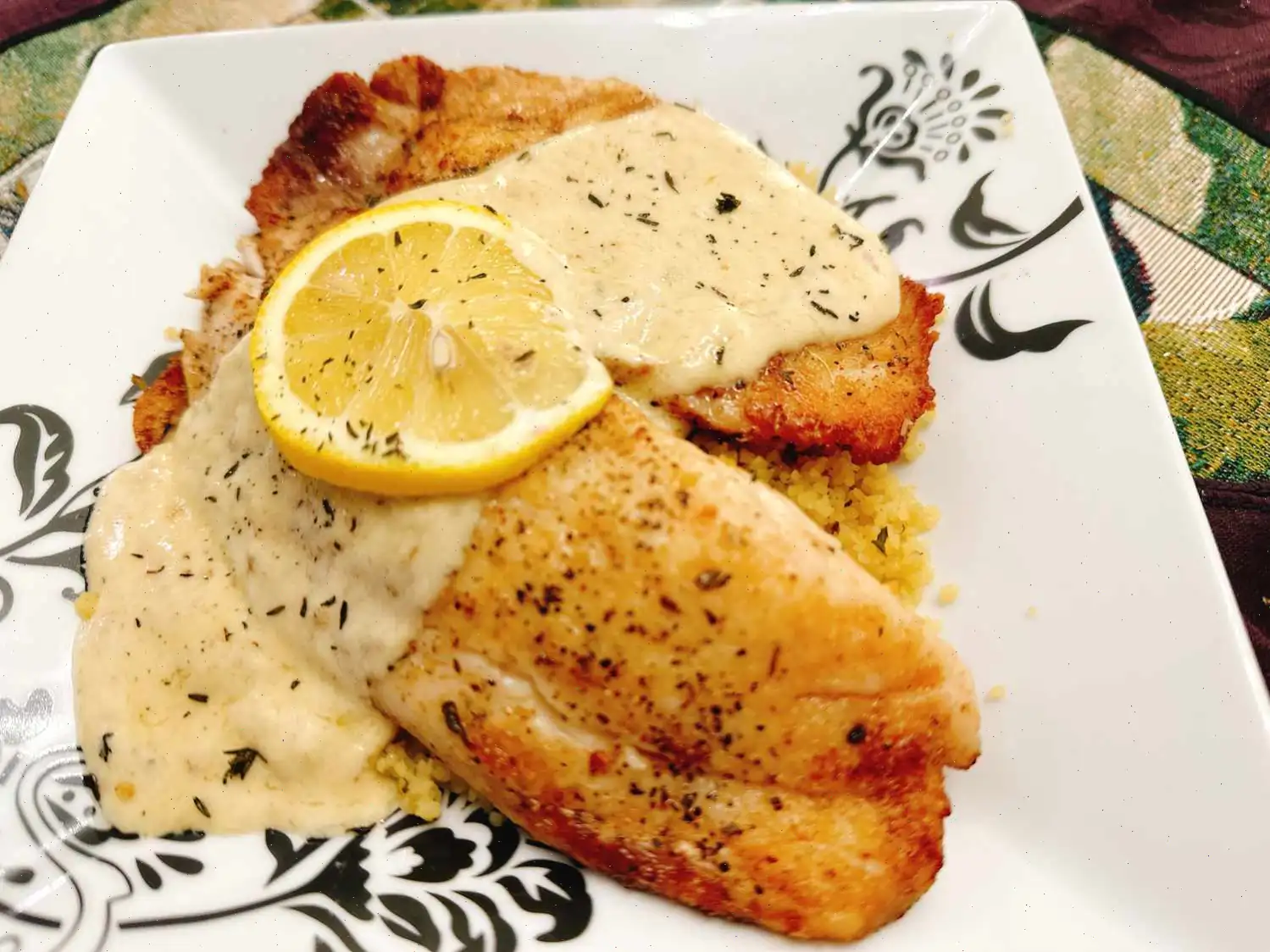 Tilapia with Lemon-Boursin Cream Sauce Recipe