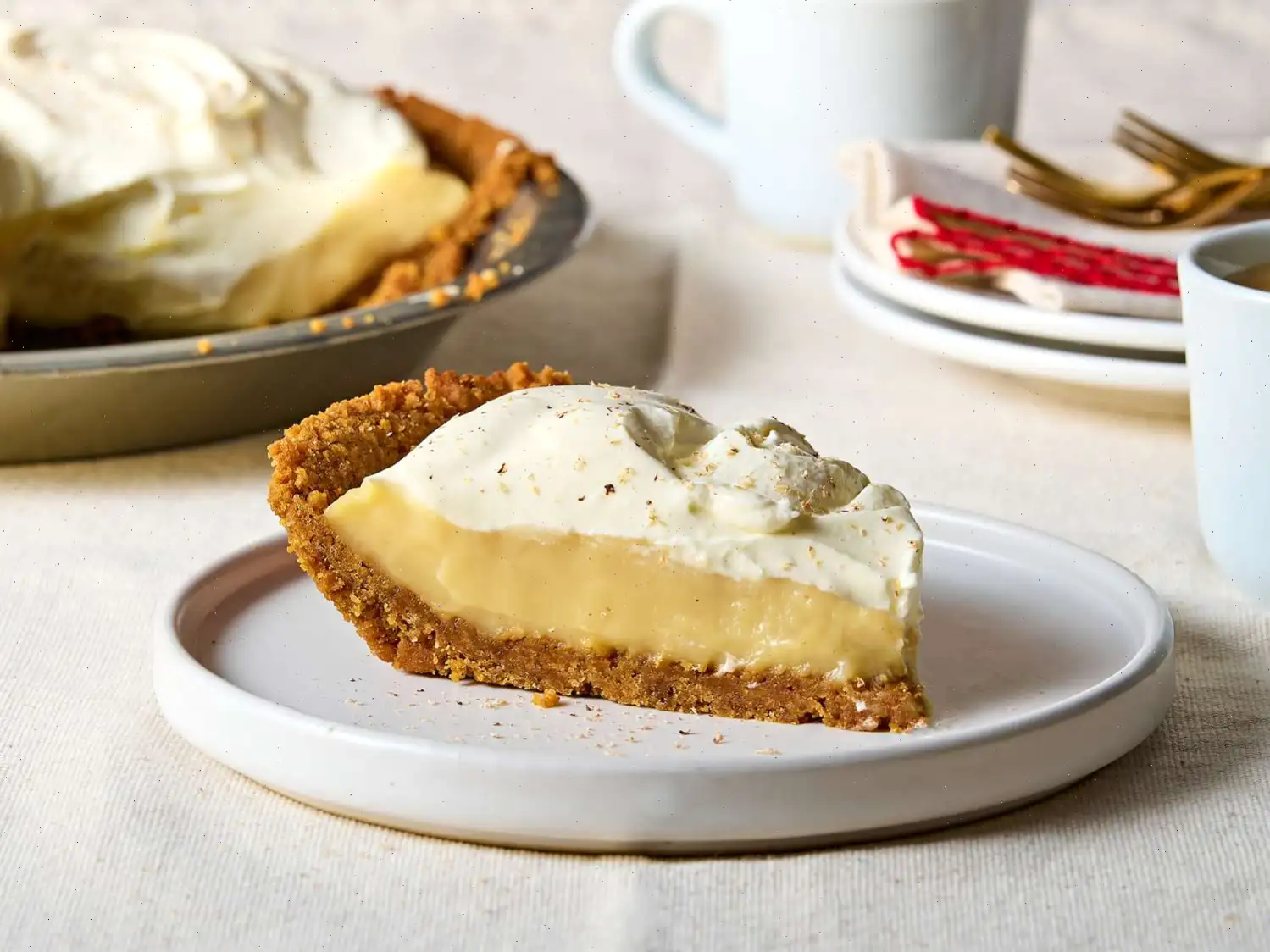 Eggnog Cream Pie with Gingersnap Crust