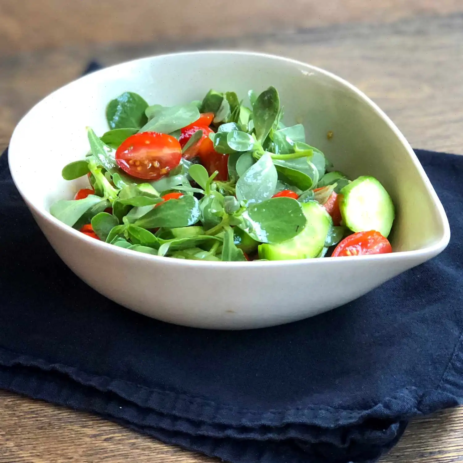 Purslane, Cherry Tomato, and Cucumber Salad Recipe