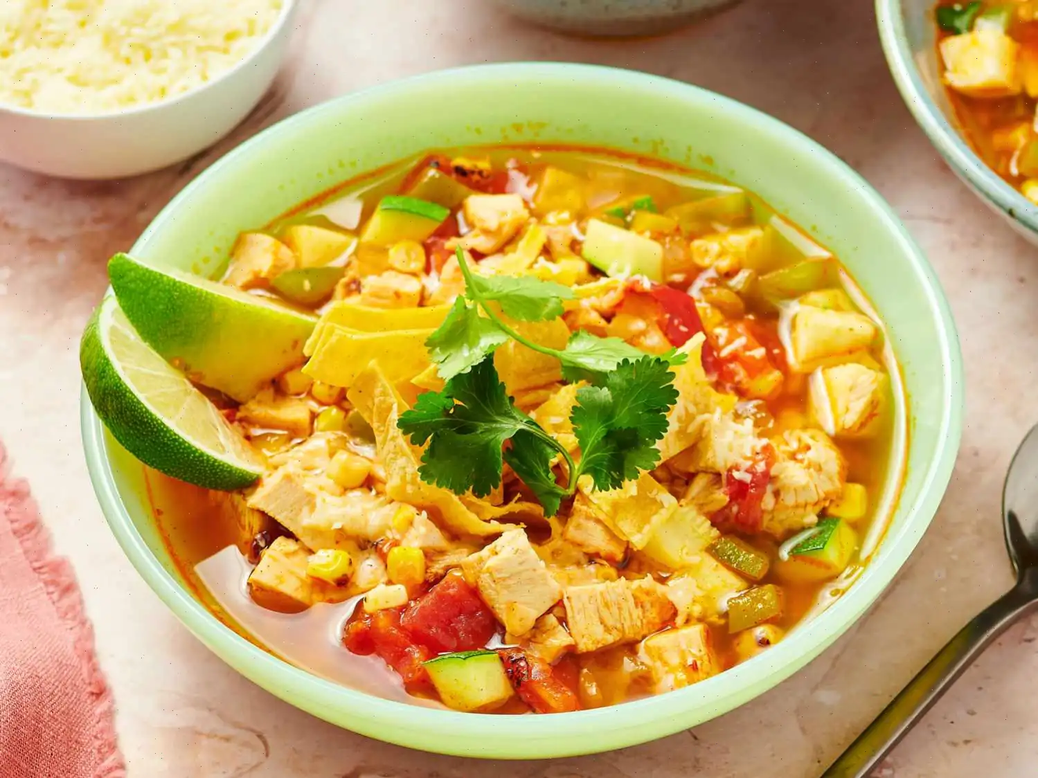Chicken Tortilla Soup with Charred Corn and Fire-Roasted Tomatoes Recipe