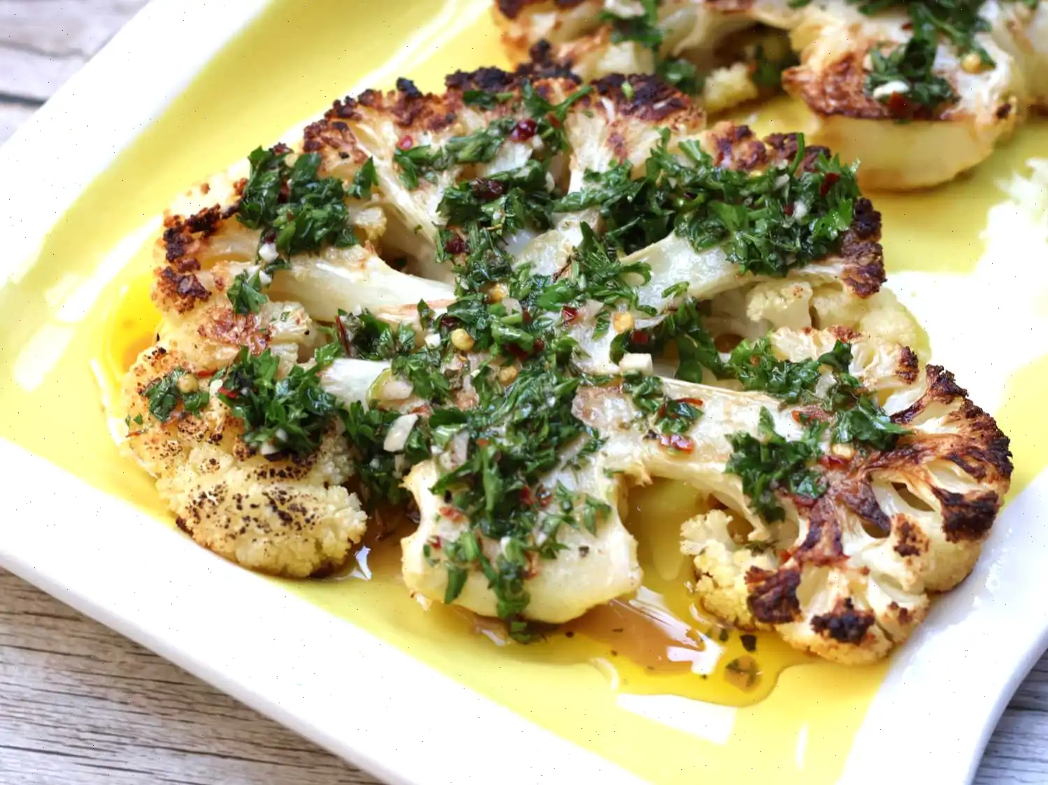 Roasted Cauliflower Steaks With Chimichurri Recipe