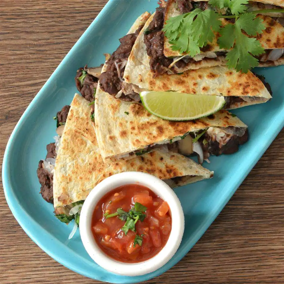 Mushroom and Black Bean Quesadillas Recipe