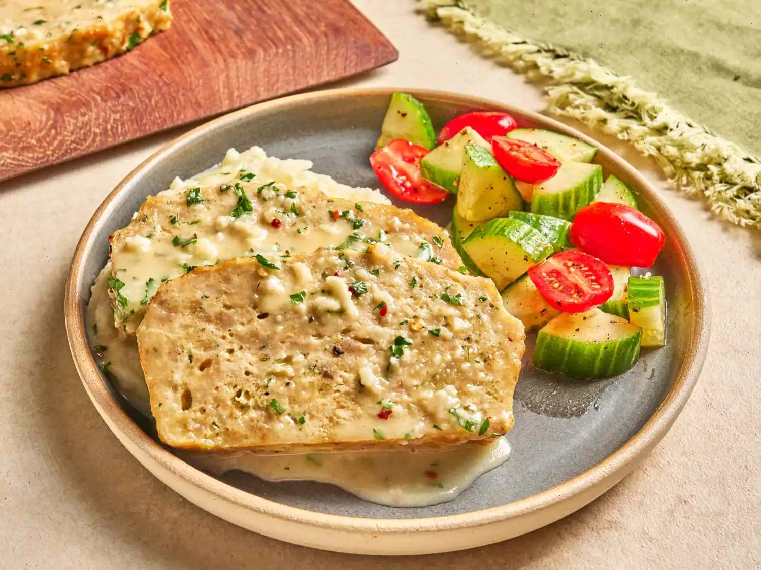 Garlic Butter Parmesan Chicken Meatloaf Recipe