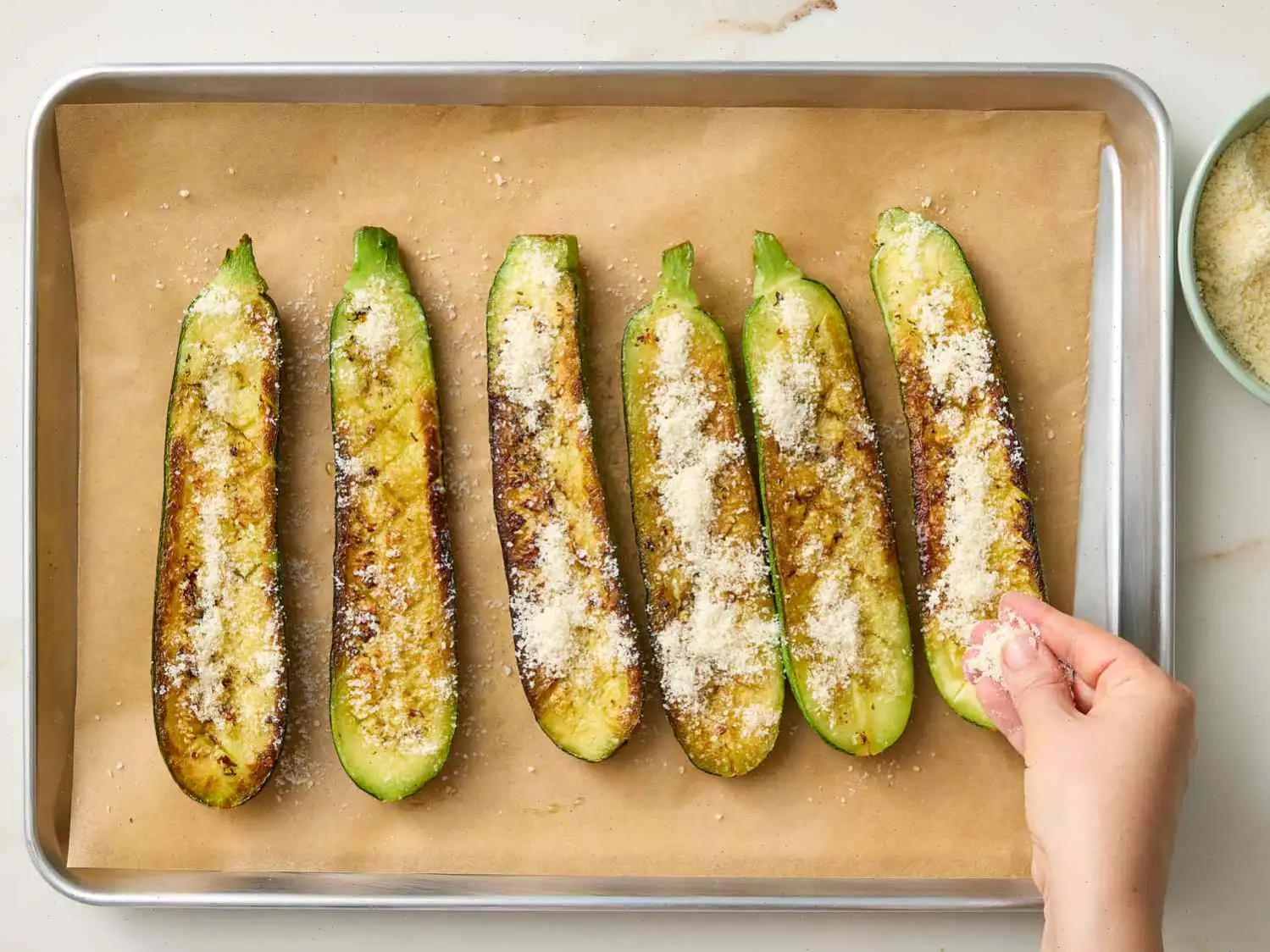 Cheesy Garlic Zucchini Steaks Recipe