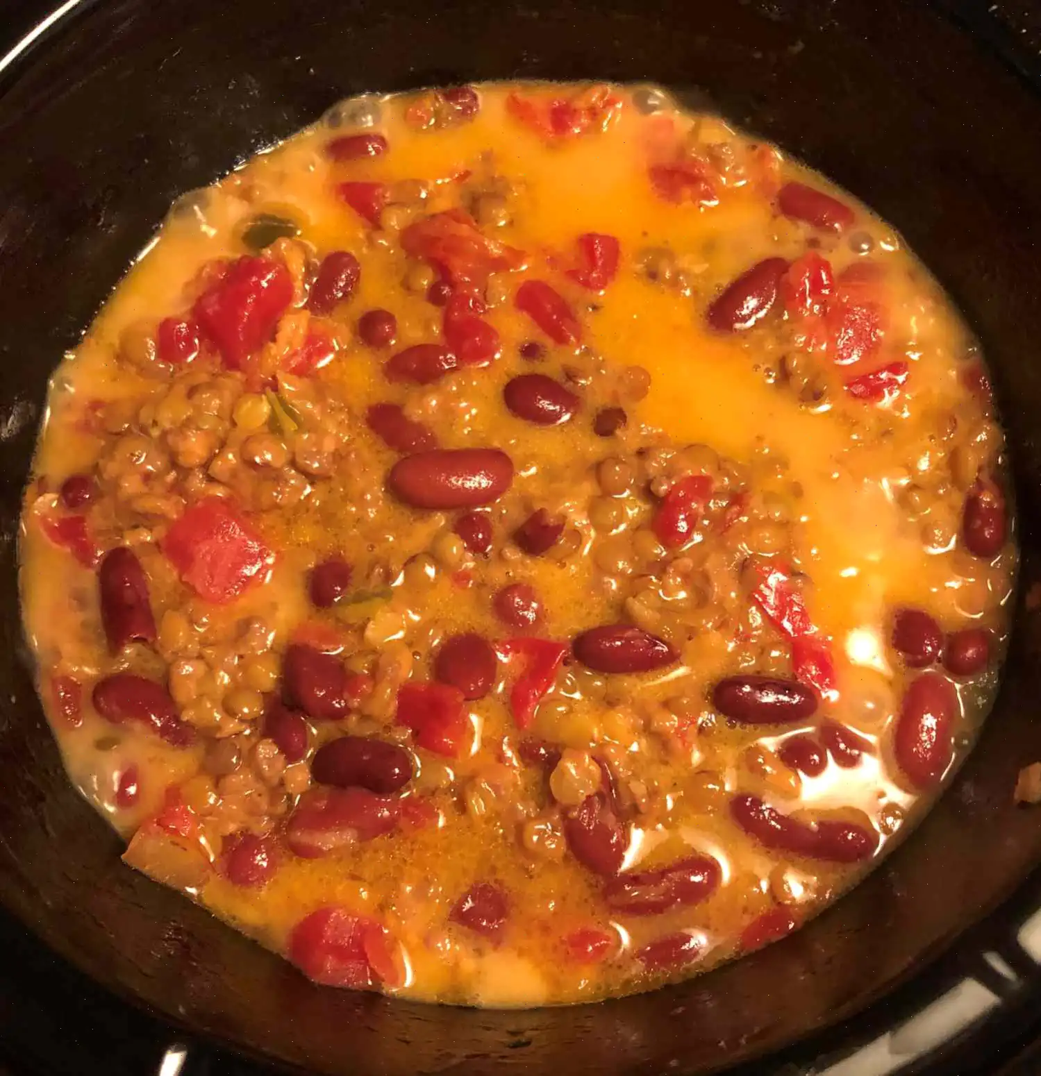 Slow Cooker Lentil Nacho Dip Recipe