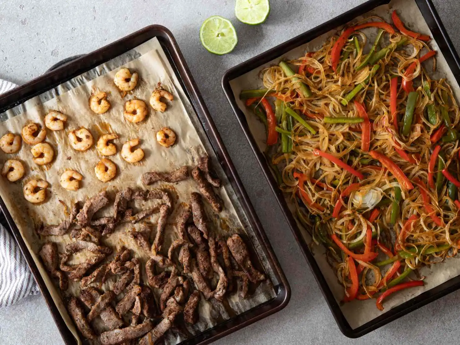 Sheet Pan Steak and Shrimp Fajitas Recipe