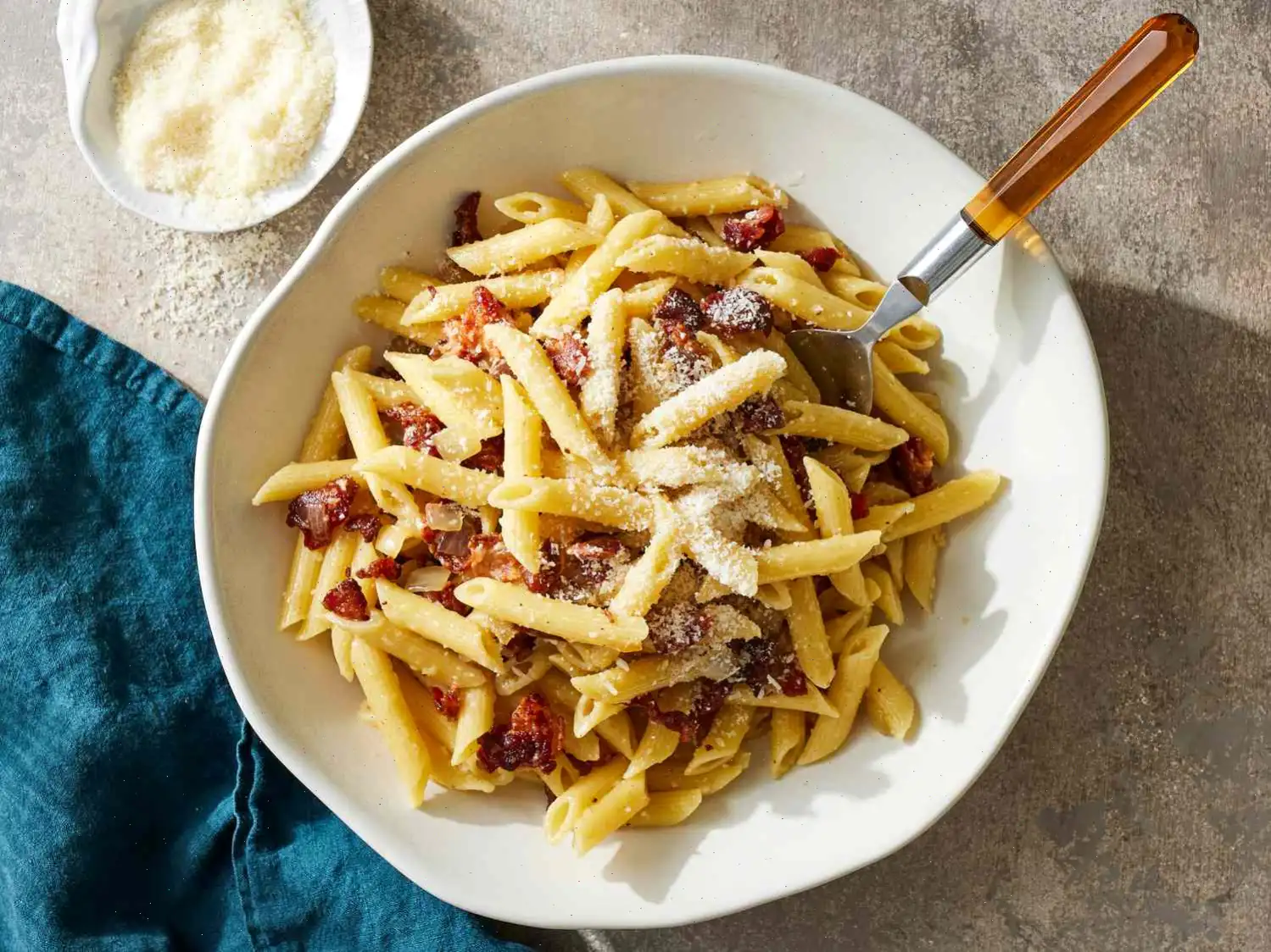 Bacon and Parmesan Penne Pasta Recipe