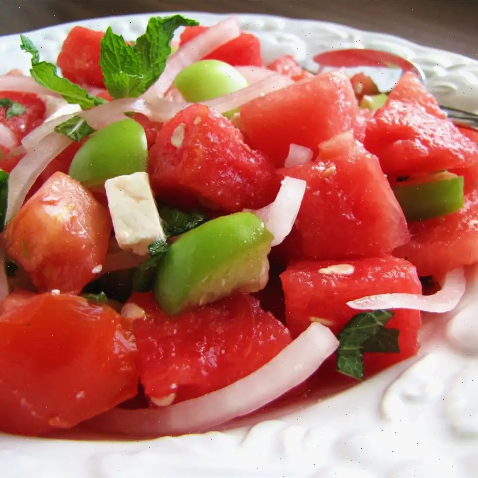 Watermelon and Tomato Feta Salad Recipe